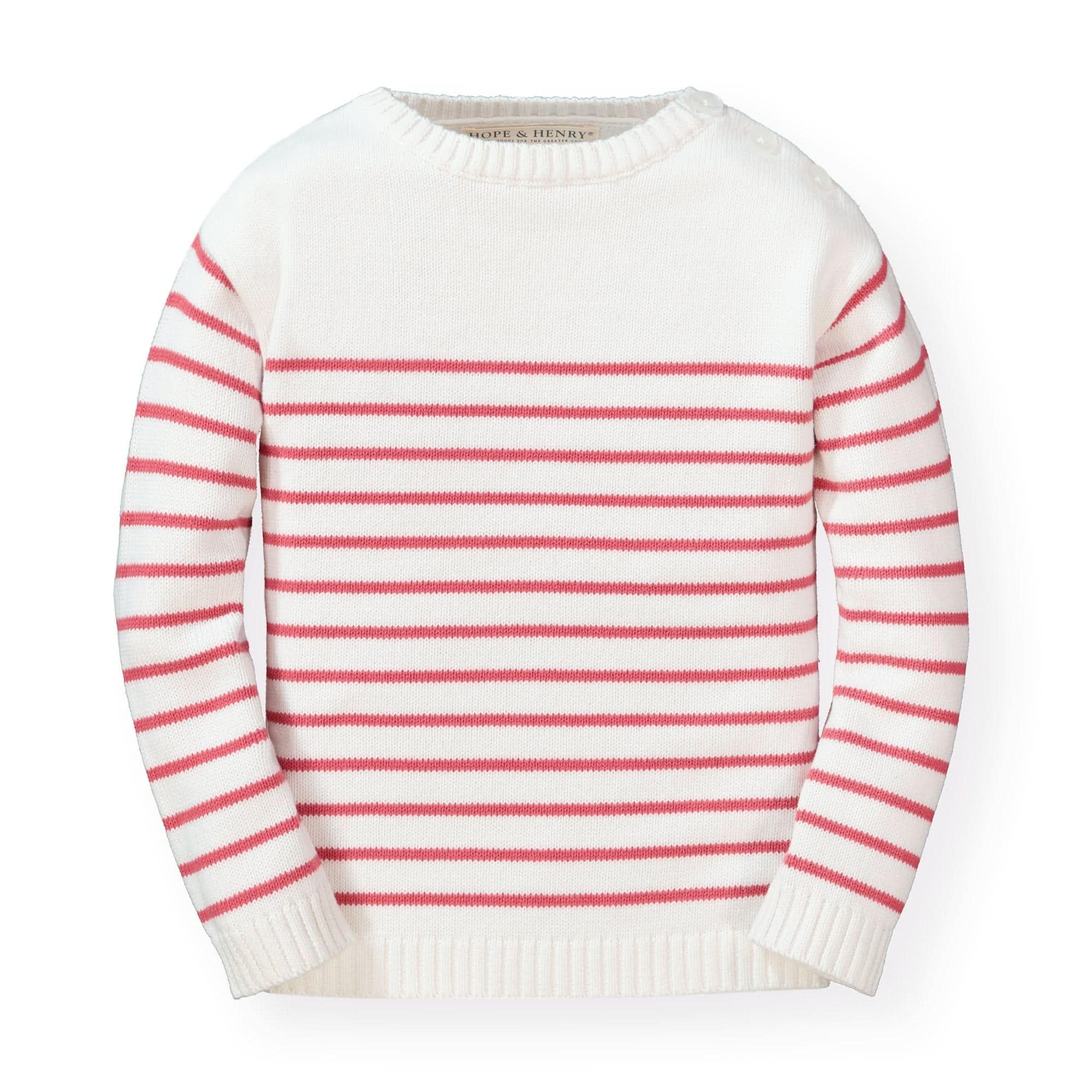 Hope &amp; Henry Girls Cable Front Pullover Sweater