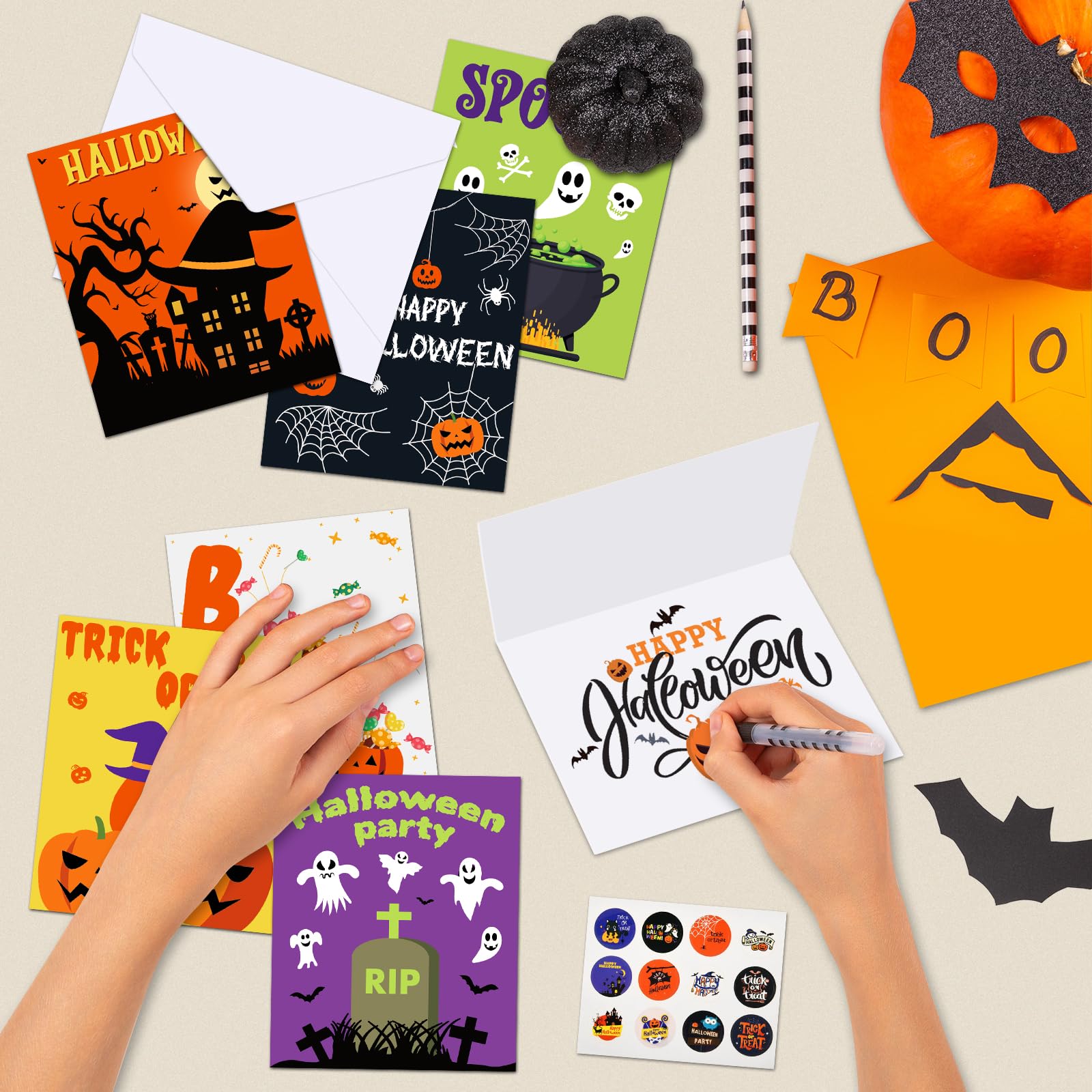 NEBURORA Confezione da 30 biglietti d'auguri di Halloween