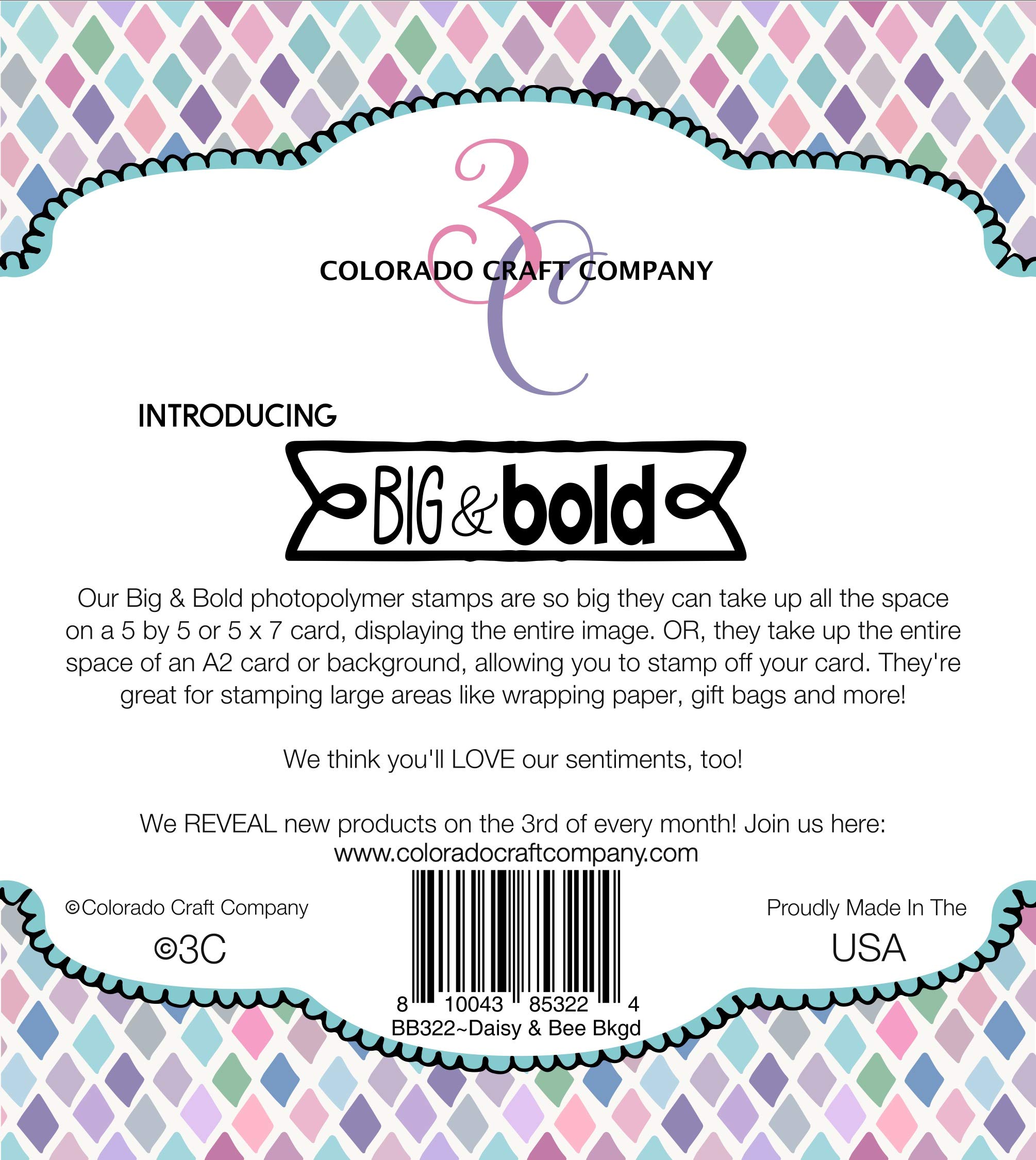 COLORADO CRAFT COMPANYCOLORADO CLEAR STAMP DAISY BEE, Daisy & Bee-Big & Bold