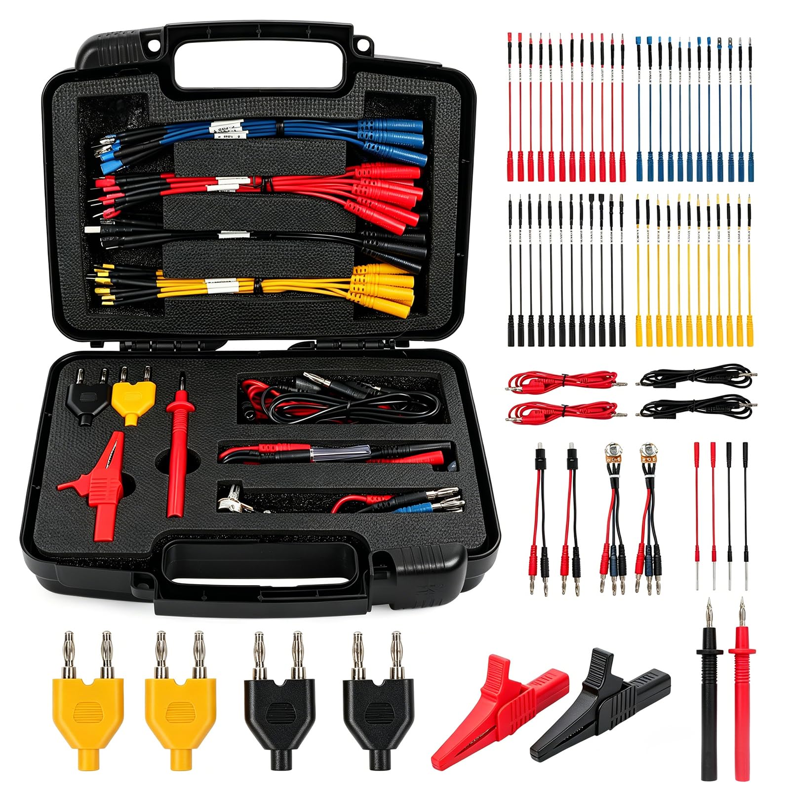 Kit câbles test multimètre 68 pièces silicone souple diagnostic automobile