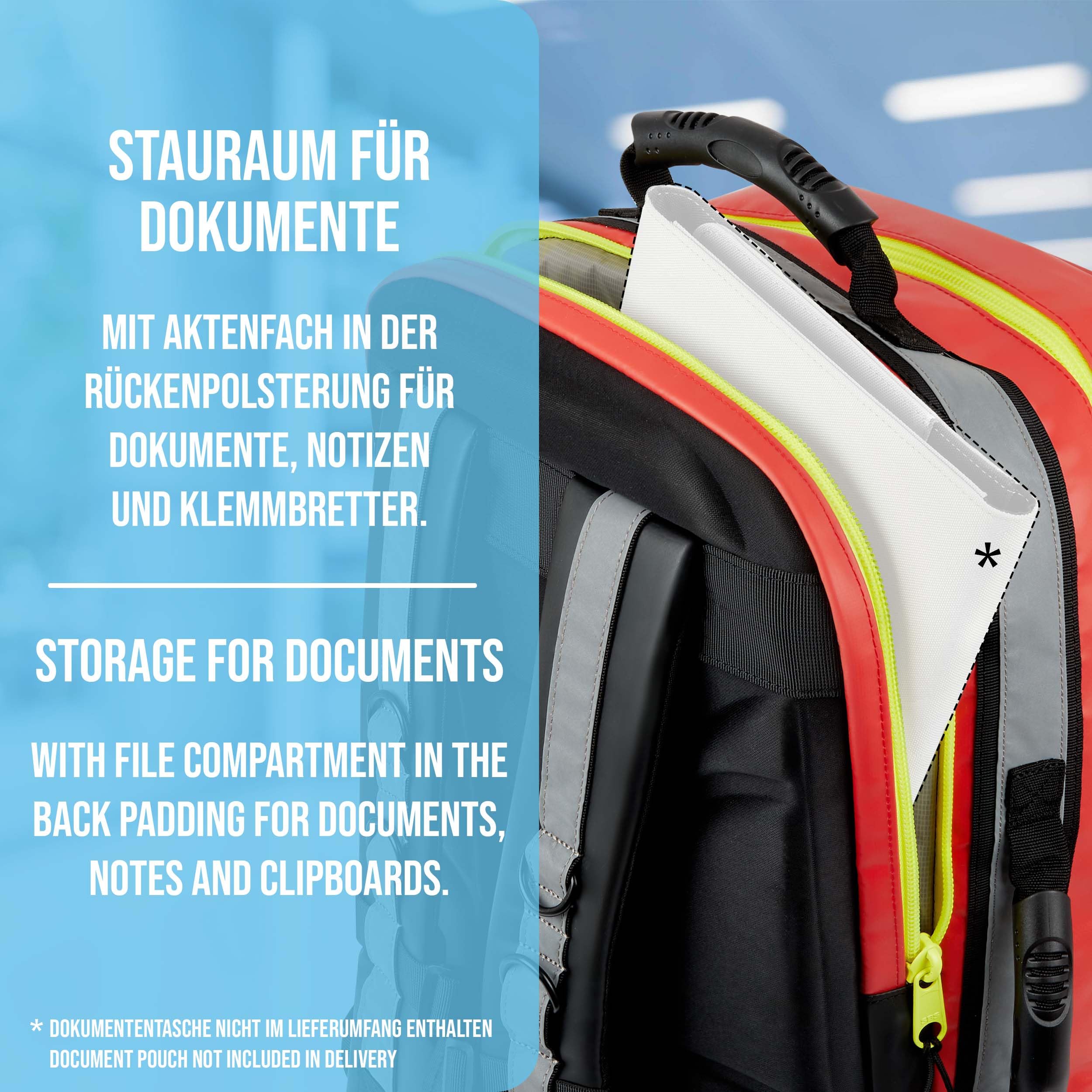 PULOX Notfallrucksack mit farbigem Klett-Modul-System - Unbefüllt | Erste-Hilfe-Rucksack, Rettungsrucksack mit übersichtlichem Klett-Modul-System zur individuellen Bestückung - ohne Füllung