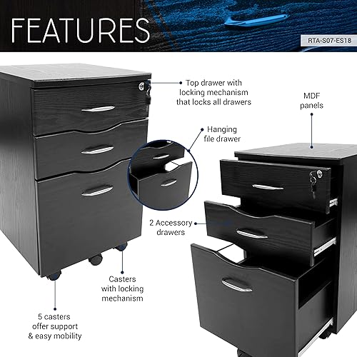 Vista 4 de Techni Mobili Armario rodante y archivador, Espresso