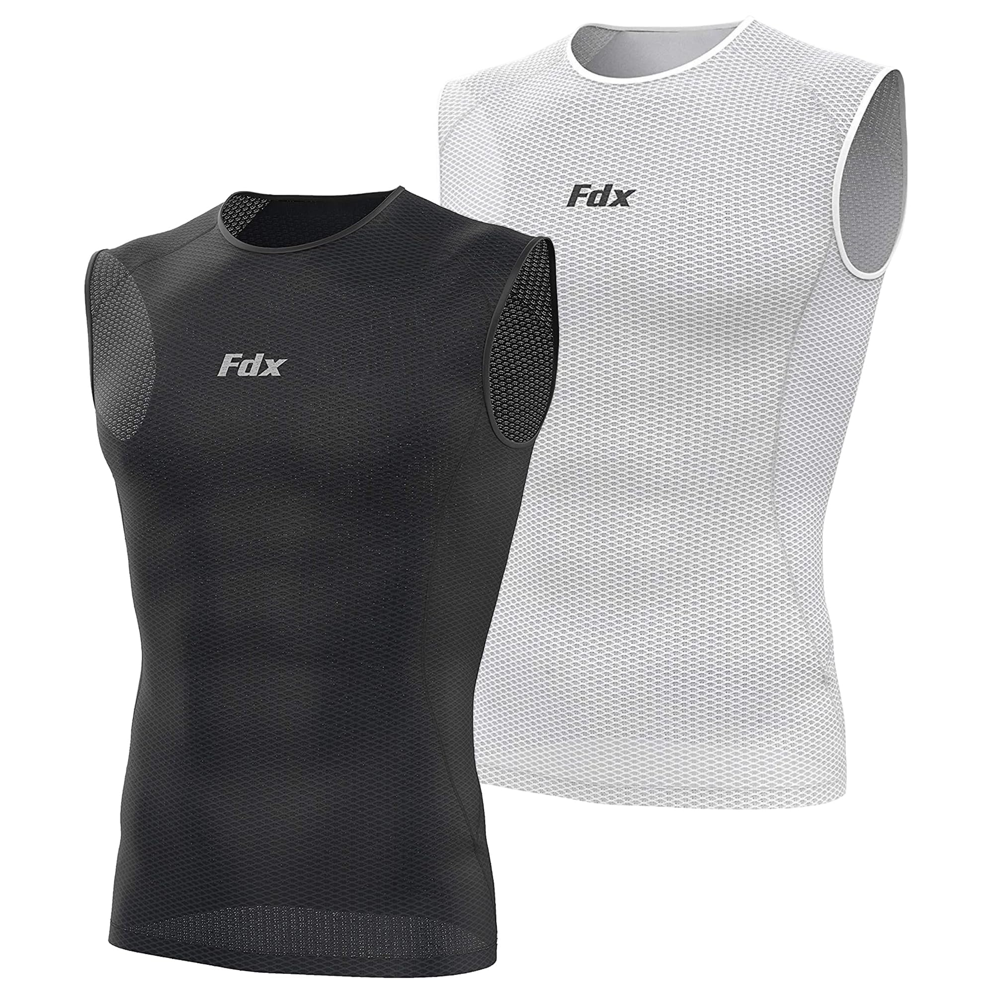 FDX Mesh Baselayer Herren Fahrrad - Ärmellos Rennrad Unterhemd Herren, Fahrrad Unterhemd aus ultraleichtem atmungsaktivem Mesh, schnelltrocknend, Unisex Radtrikot für Radfahren, Fitness
