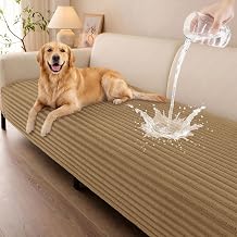 Smiry Waterproof Couch Cover for Dogs, Washable Non Slip Plush Protector | Waterproof Barrier, Plush Flannel, Non Slip Backing, Pet Hair &amp; Scratch Protection, Fits Sectional Sofa (36" x 88")