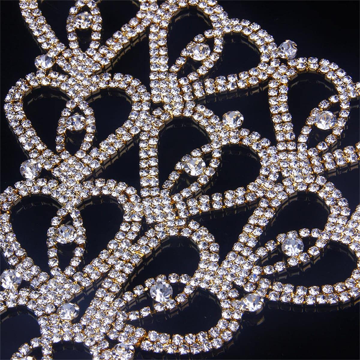 XYTAHDM Körperkette Schwarz Mit Strass - Netzgewebe Mit Kristallen | Glitzernder Körperschmuck Für Partys