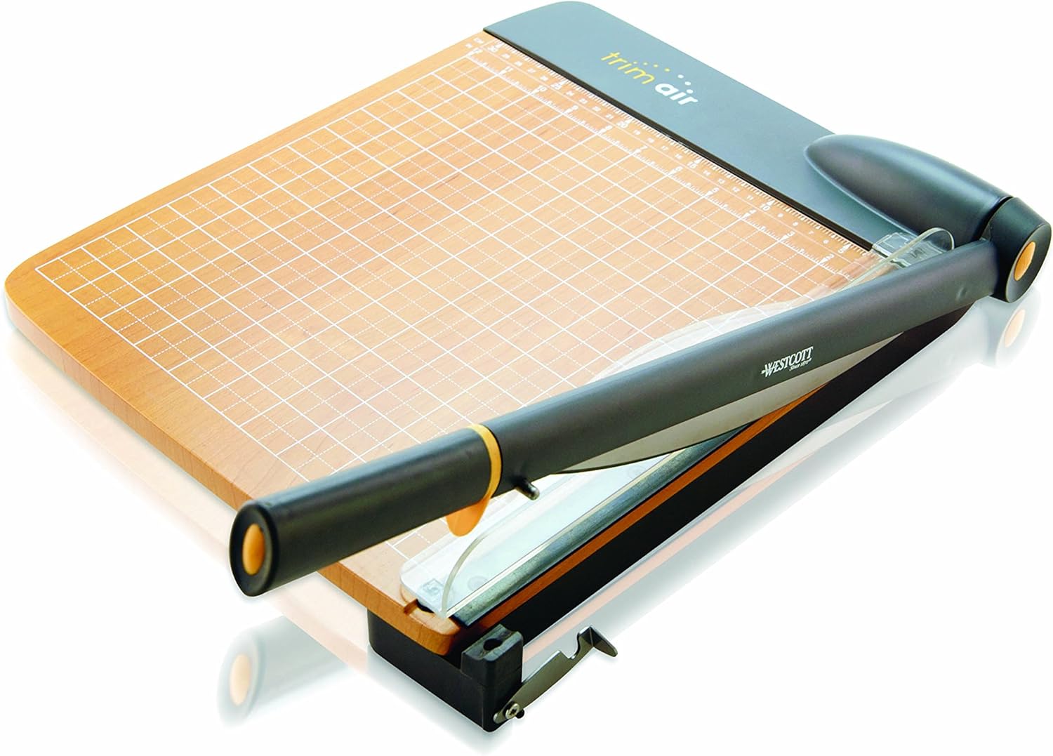 Westcott 15'' TrimAir Anti-Microbial Wood Guillotine Paper Cutter & Paper Trimmer, 30 Sheet (15107)