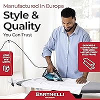 Vista 2 de Bartnelli Tabla de Planchar Profesional Extra Ancha Superficie de Planchado de 19x48 Pulgadas con Descanso para Plancha, Soporte para Cable, Estante