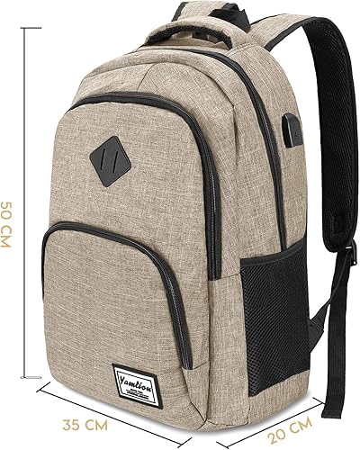 Miniatura 7 de YAMTION Mochila para niños adolescentes, para el colegio y escuela secundaria, con puerto USB, color azul