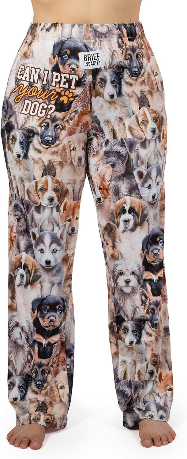 BRIEF INSANITY I Ruff You All-Over Dog Graphics Lounge Pants