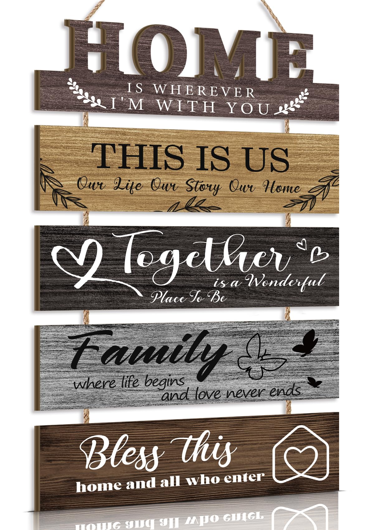 ANHUIB Home Family Wall Plaque House Warming Gift New House Bless This Home Wall Hanging Sign Wood Rustic Plaque for Bedroom Living Room Kitchen Hallway Wooden Sign Decor for Entryway Decor — image 1