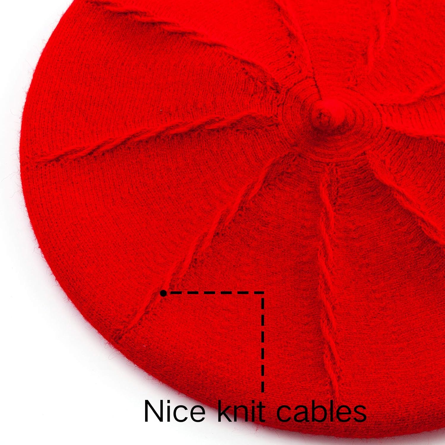 LADYBRO 2 Layers French Beret Hats for Women, Wool Soft Warm Cable Knit Beanie Cap - Image 6