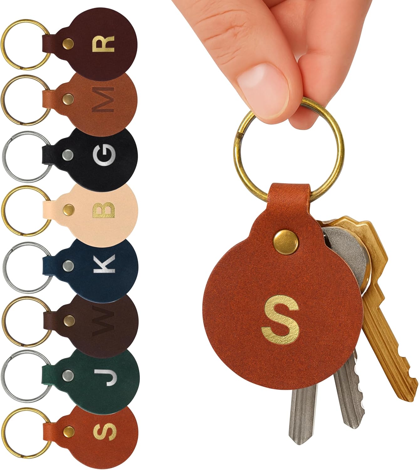 Northwind Personalized Leather Keychain – Custom Full Grain Key Ring Fob – Handmade in USA Gift for Men, Women and Couples