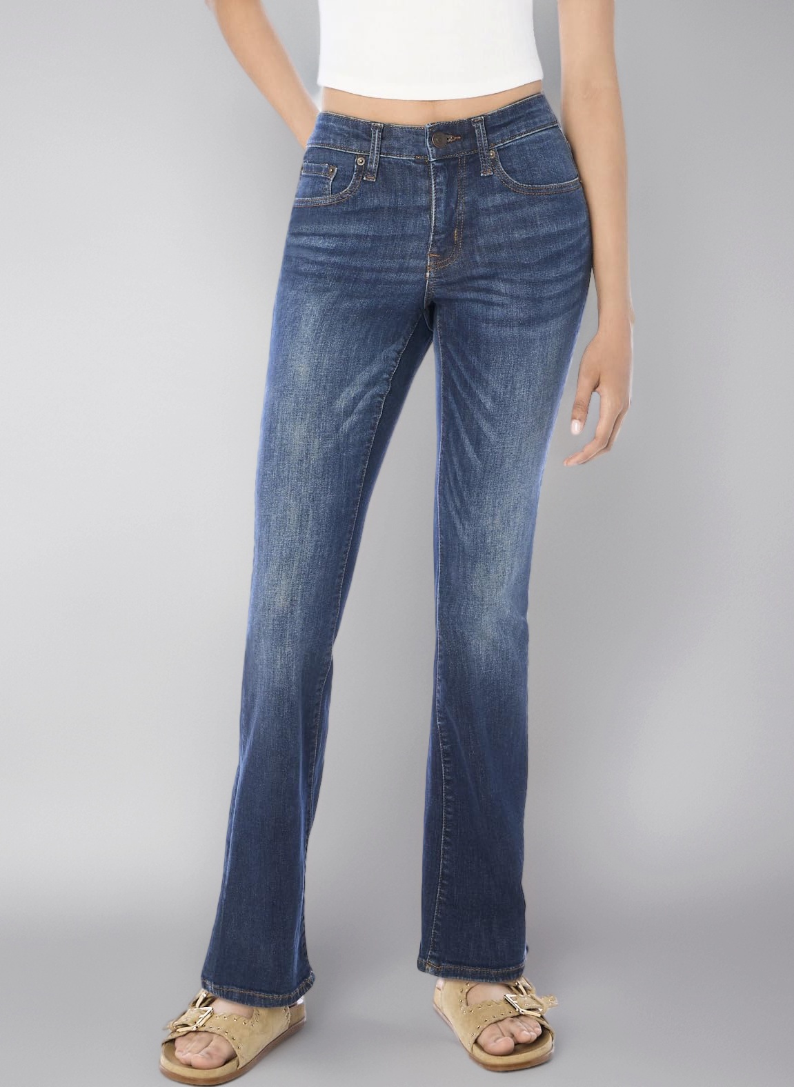 AEROPOSTALE Women's Aero Mid Rise Bootcut Jean Jeans