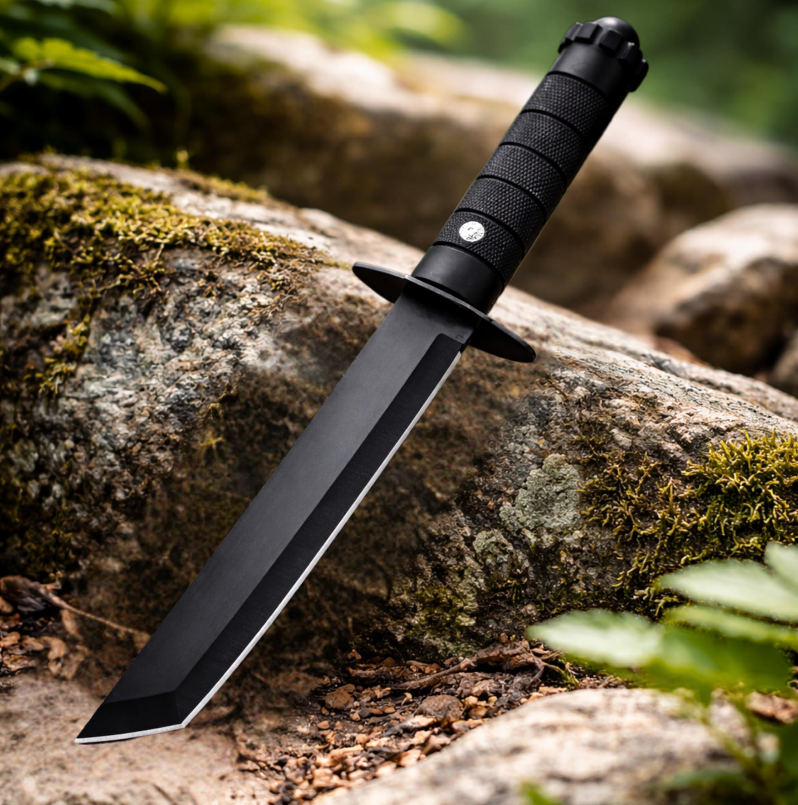 Long Black Kitchen Knife with Sheath -8