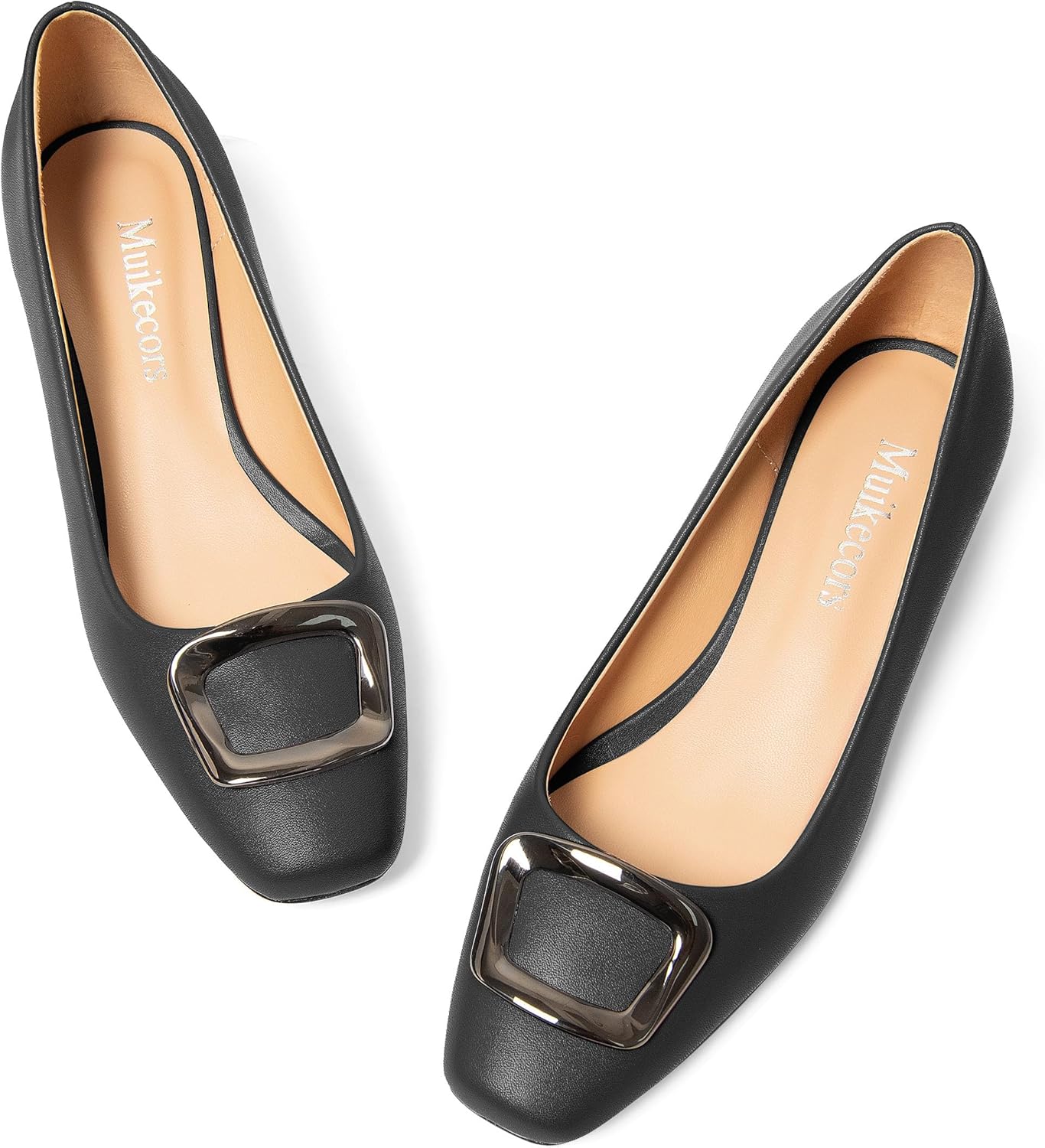 Women's Pumps Low Chunky Block Heels Square Closed Toe Slip On Comfortable Dress High Heels Shoes for Work Office Casual - Image 3