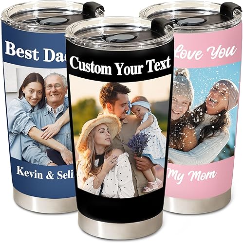 Vista 25 de Vaso personalizado con nombres, el mejor regalo para mamá, 10 colores, vaso de café personalizado de acero inoxidable de 20 onzas, vasos aislados