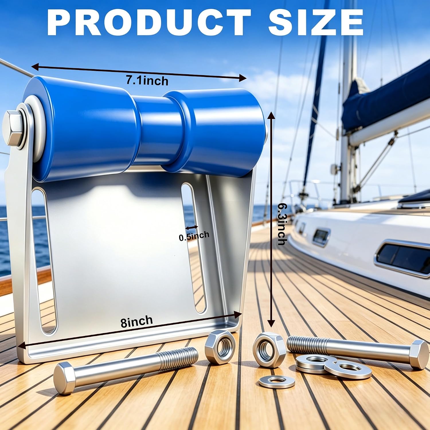 8" 10" 12" Boat Trailer Rollers with Galvanized Steel Brackets PU Keel Roller Assembly Kit with Mounting Hardware for Easy Boat Launch & Retrieval