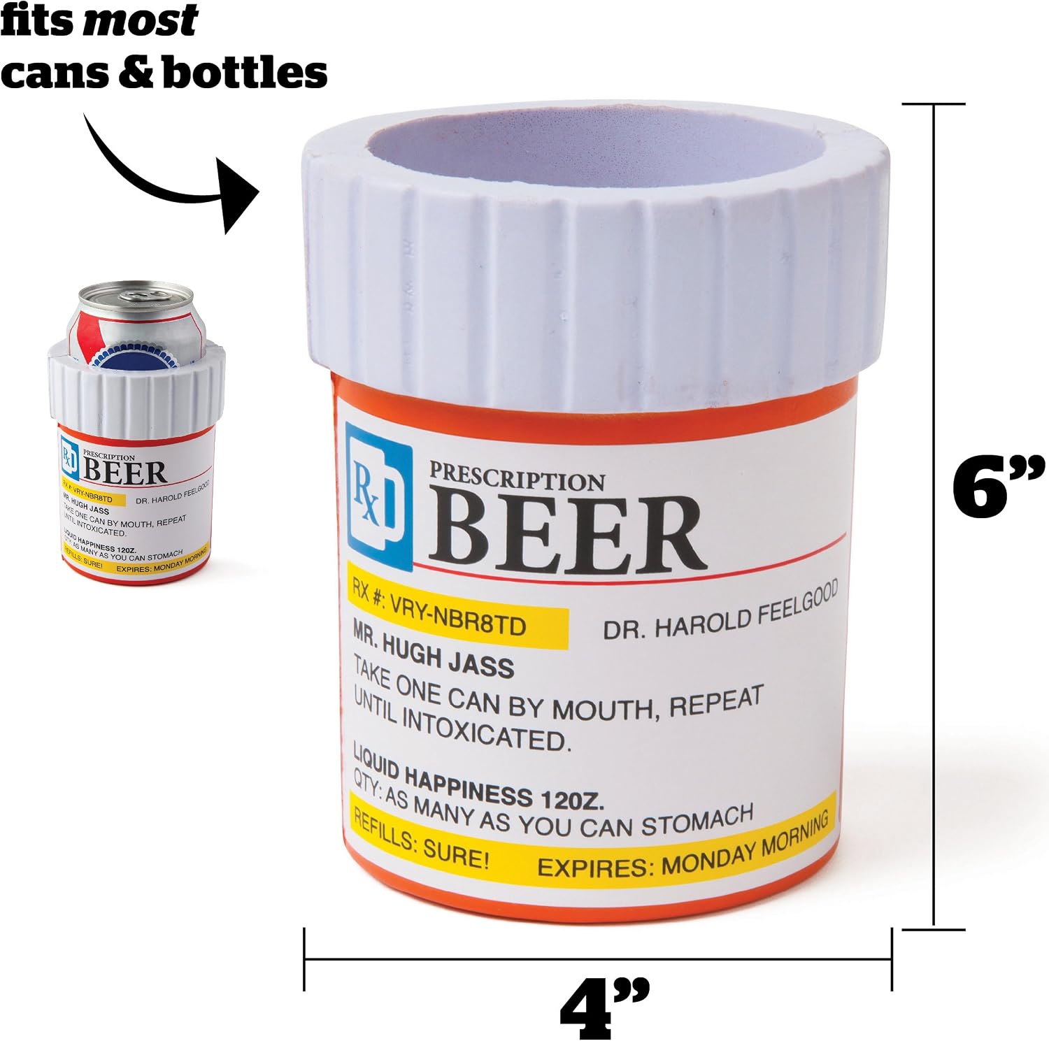 40% оƒƒ Dіѕсоunt BigMouth Inc Prescription Pill Bottle Drink Kooler, Keeps Drinks Cold, Foam Drink Holder, Perfect Funny Gag Gift