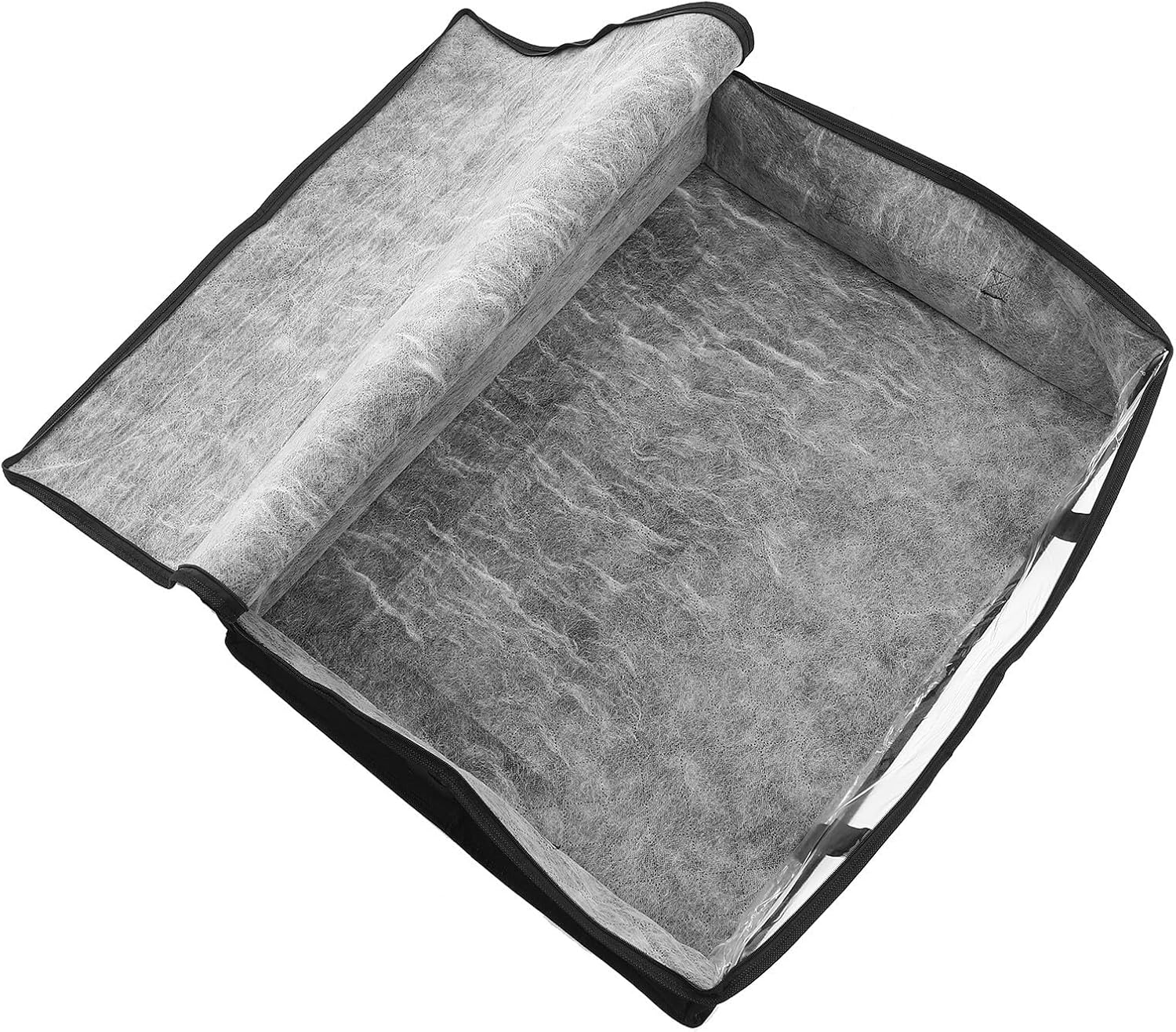 Foldable Clothes Storage Bin Black Nonwoven Fabric Large Capacity Organizer