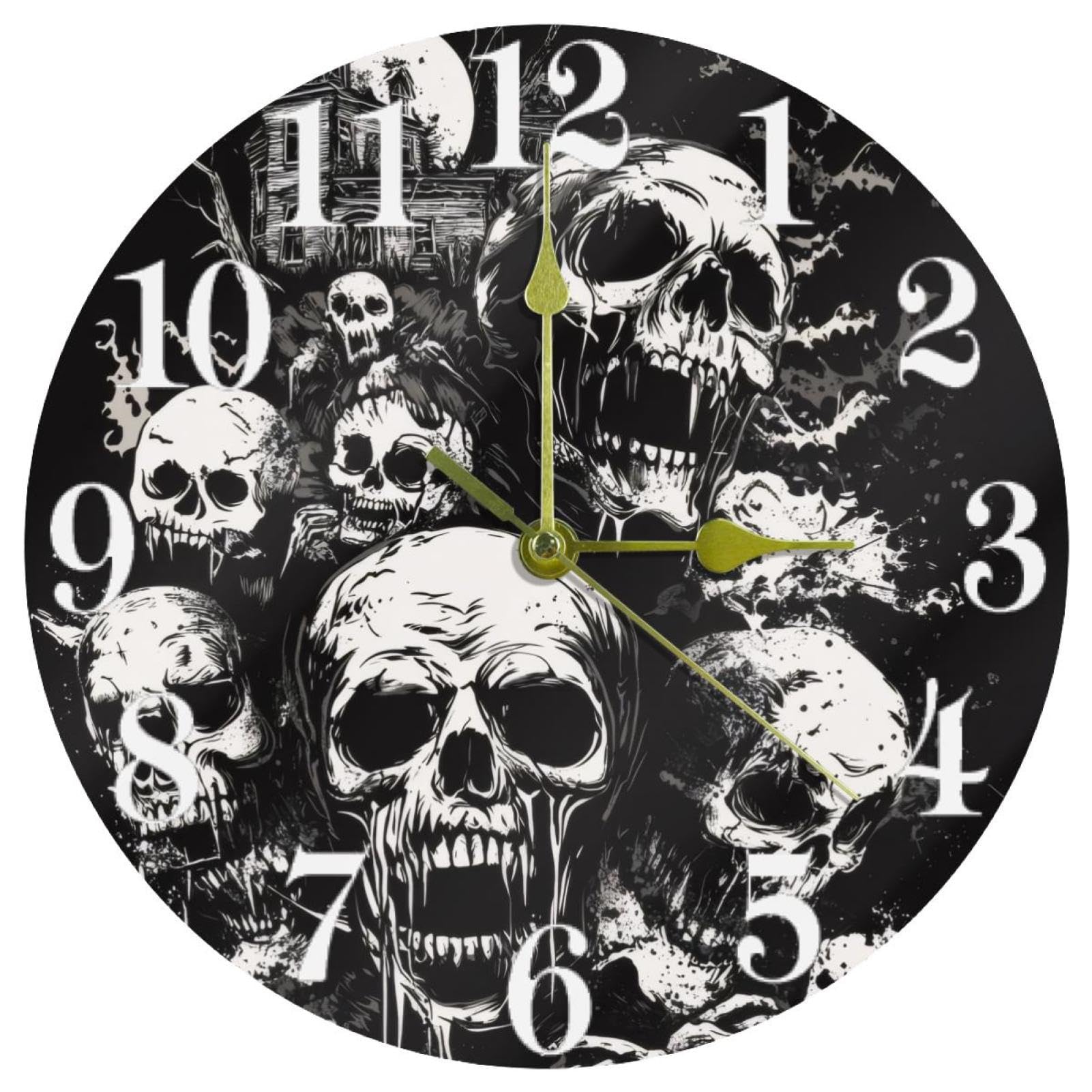 Horloge murale crâne d'arbre mort silencieuse contre les distractions au bureau
