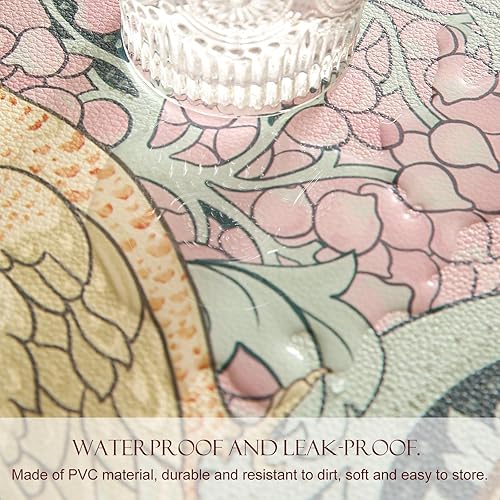 Miniatura 9 de bilingaier - Juego de 6 manteles individuales rectangulares de PVC, resistentes al calor, impermeables, suaves y duraderos, patrón de calalilia