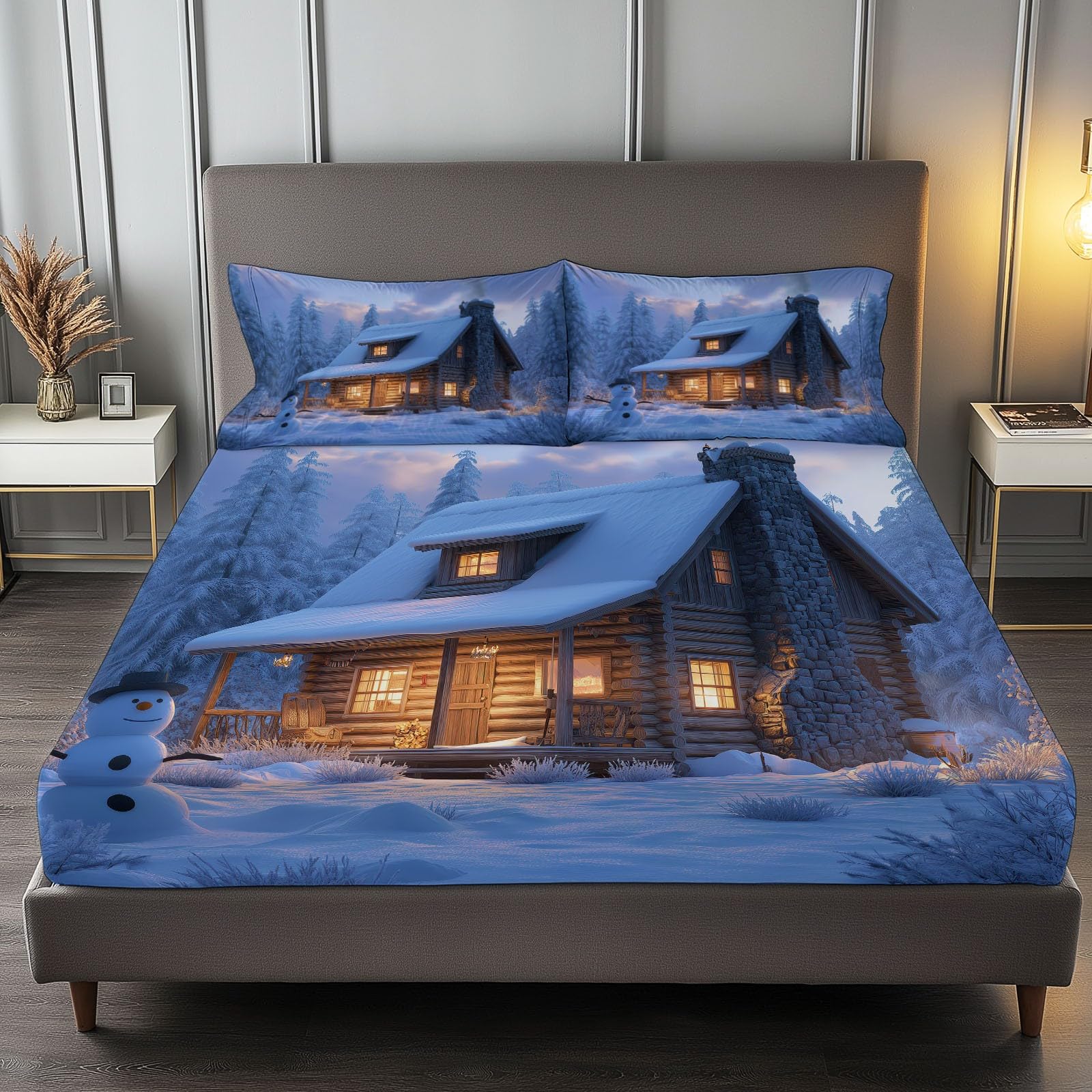 Drap housse microfibre doux respirant grand bonnet 30cm bleu 90x190