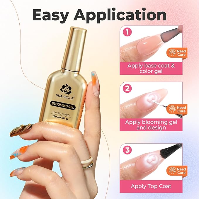 UNA GELLA Esmalte en Gel Blooming 15ml Transparente para Efecto Mármol miniatura 7