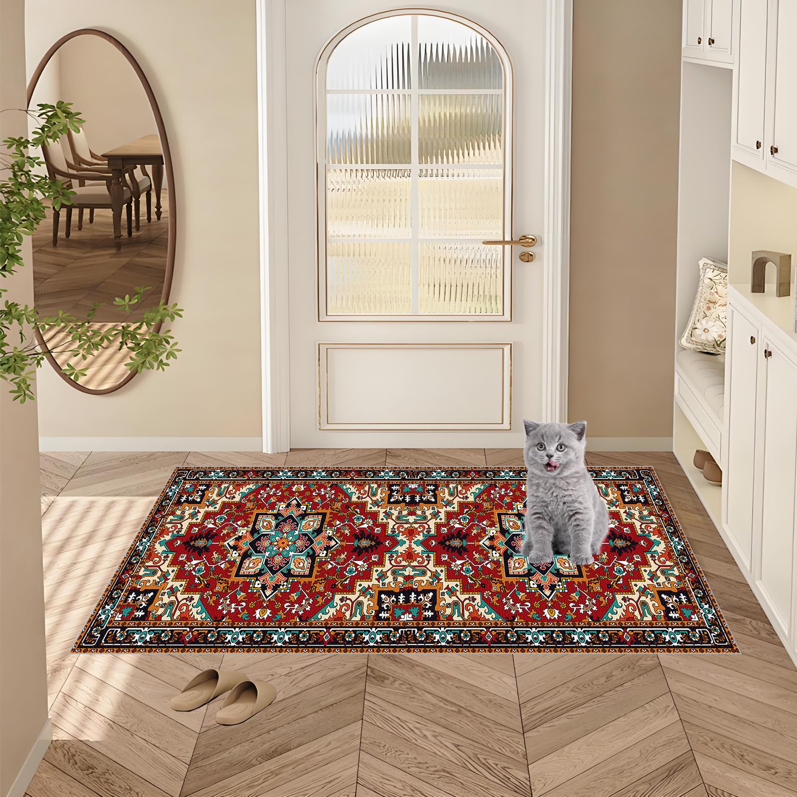 Tappeto runner per corridoio, 40 x 230 cm, antiscivolo, lavabile in lavatrice, pavimento da cucina, per ingresso, lavanderia, soggiorno, camera da letto, interni, lunghezza personalizzata