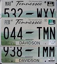 Authentic License Plates - All 50 States + Territories License Plate Tags in Good Condition, Great for Decoration, Art Projects, Garages, Unique Gifts, Man Caves. (Tennessee)