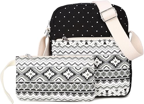 Miniatura 8 de goldwheat Mochila con estampado de lona, lindas mochilas para adolescentes, mochila escolar con bolsa de almuerzo, Juego de 3 mochilas escolares de