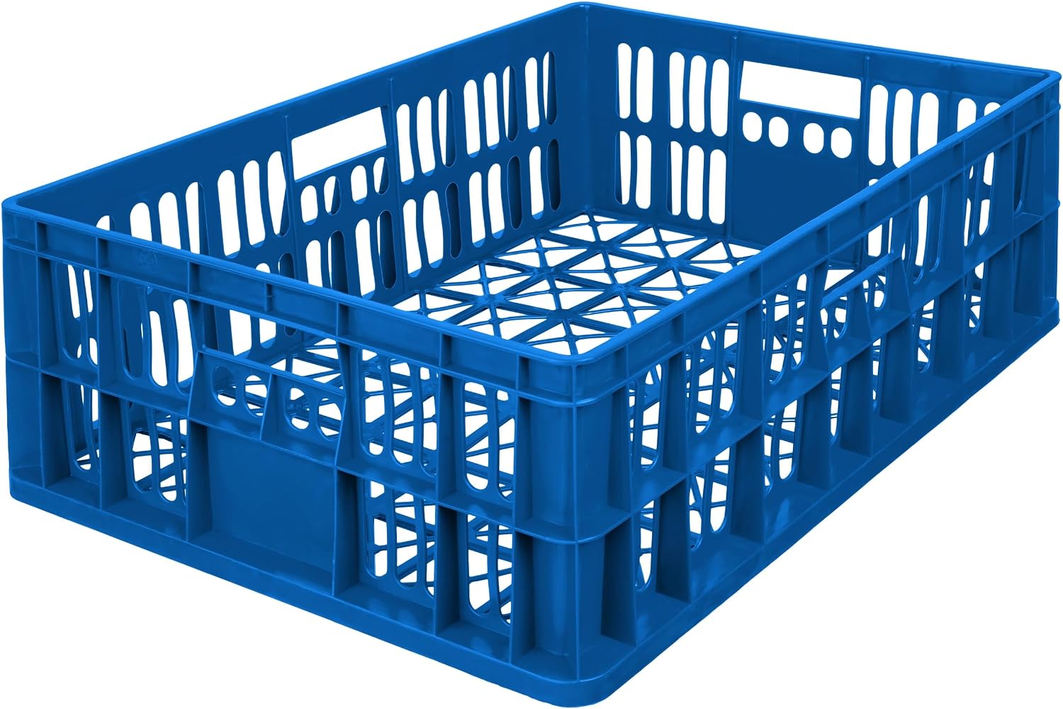 Garronda Vented 69 x 47 x 20 cm Plastic Box HDPE Stackable Storage Box for Transport and Storage of Goods and Harvests Garden Agriculture and Commercial GD-0190 Blue