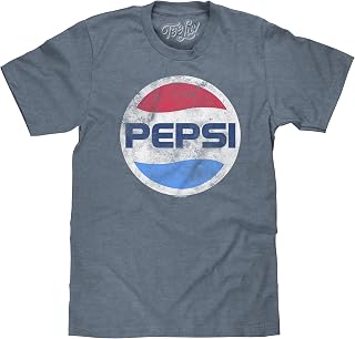 Men's Big and Tall Faded Pepsi Shirt - 70s Pepsi Cola Soda Logo Shirt