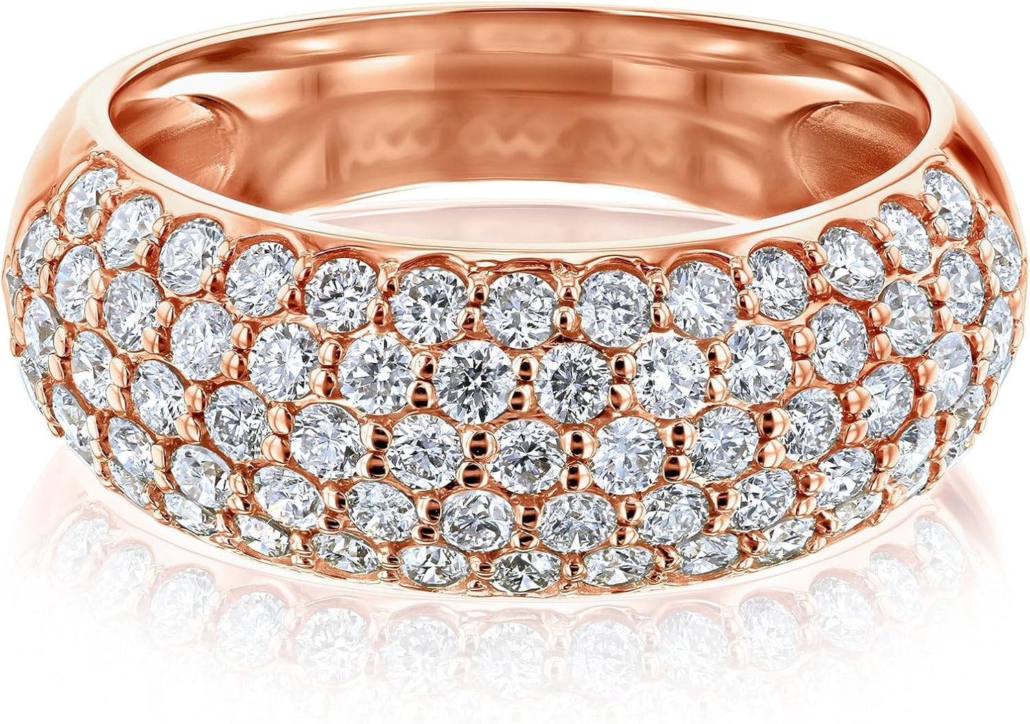 Kobelli Round Brilliant Domed Diamond Pave Band 1 1/4 carat (ctw) in 14K Rose Gold