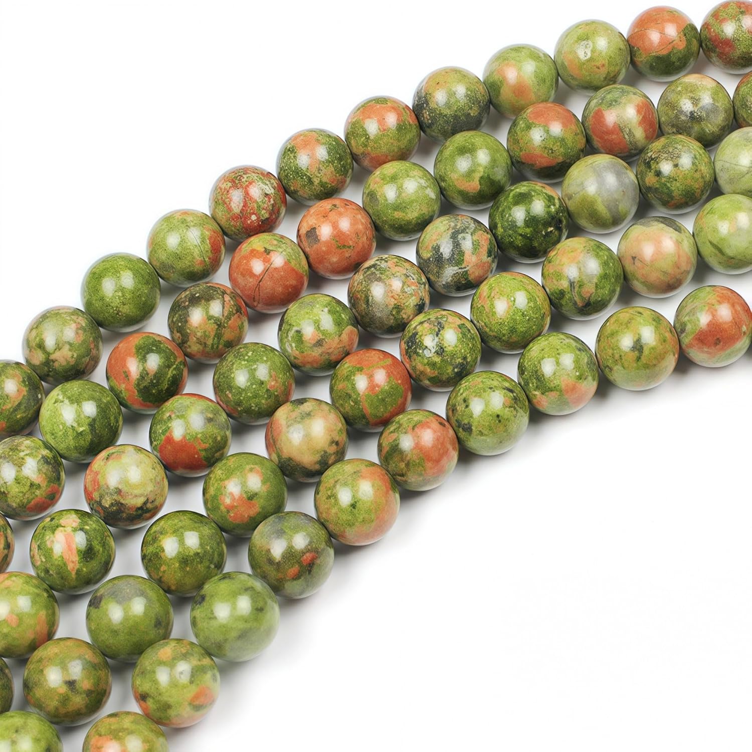 MJDCB Natural Stone Beads Unakite Round Loose Spacer Beads 15'' 4m 6m 8m 10mm 12m for Jewelry Making (6mm) - Image 5