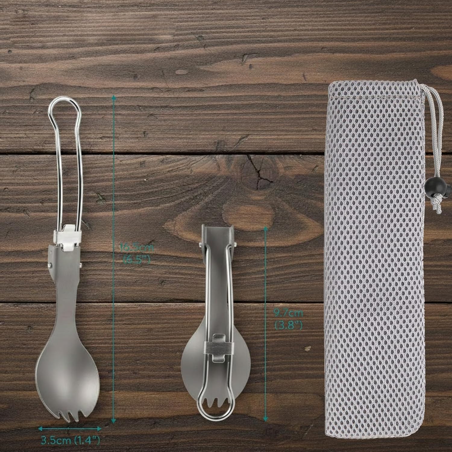 Camping Pot, Fork, Spoon, and Storage Bag Suitable for Backpacking, Hiking, picnics, and Travel (750ml Spoon)