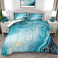 Vista 17 de Bedbay Juego de edredón de playa tamaño King, juego de ropa de cama costera de 3 piezas con diseño de concha de mar, conchas y vida marina, juego