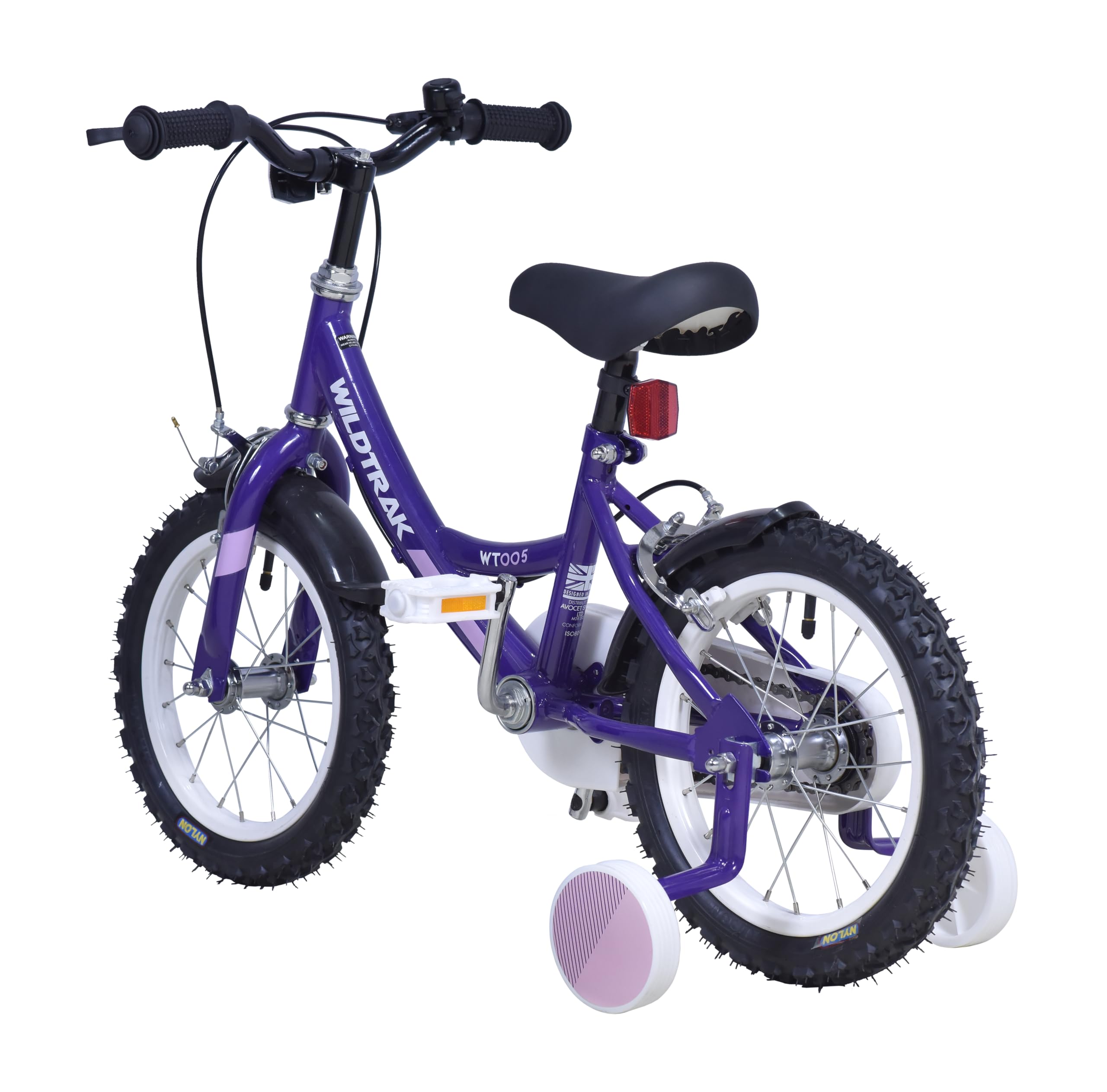 Wildtrak - 14 Zoll Fahrrad für Kinder von 3-5 Jahren mit Stützrädern – Lila, Lilac