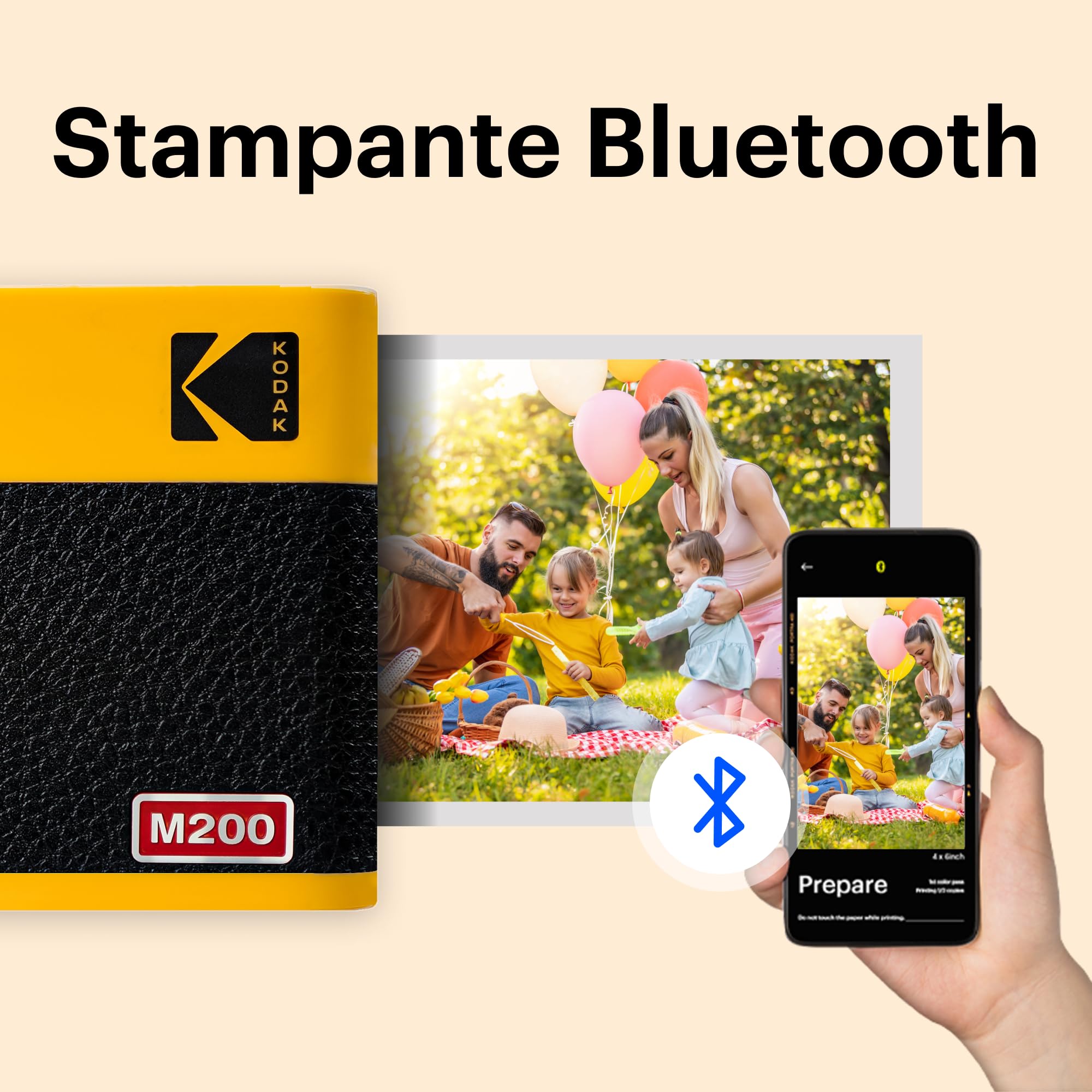 KODAK Mini 2 Era 4PASS Stampante Fotografica Portatile 5.3x8.6cm Giallo
