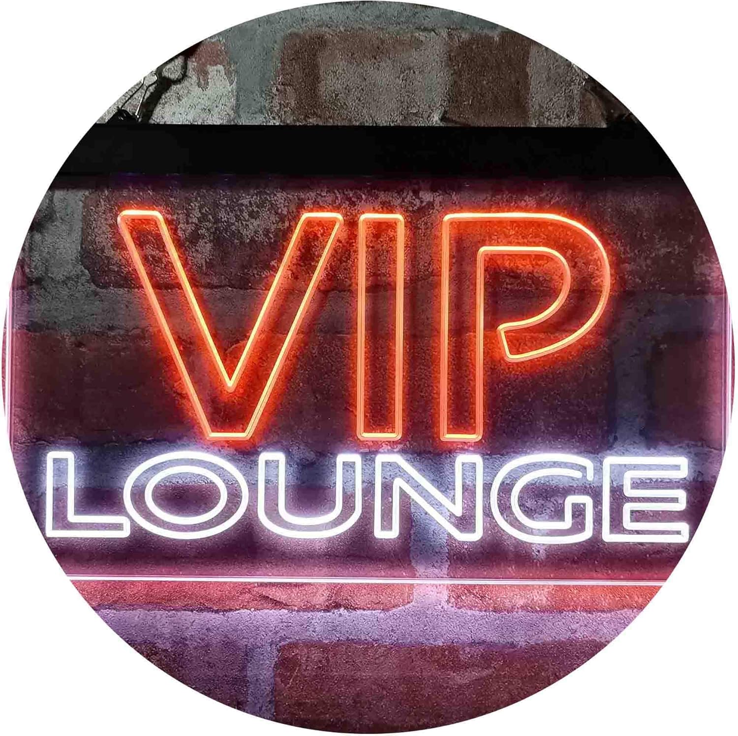 ADVPRO VIP Lounge Display Dual Color LED Neon Sign White & Orange 12 x 8 Inches st6s32-i3996-wo