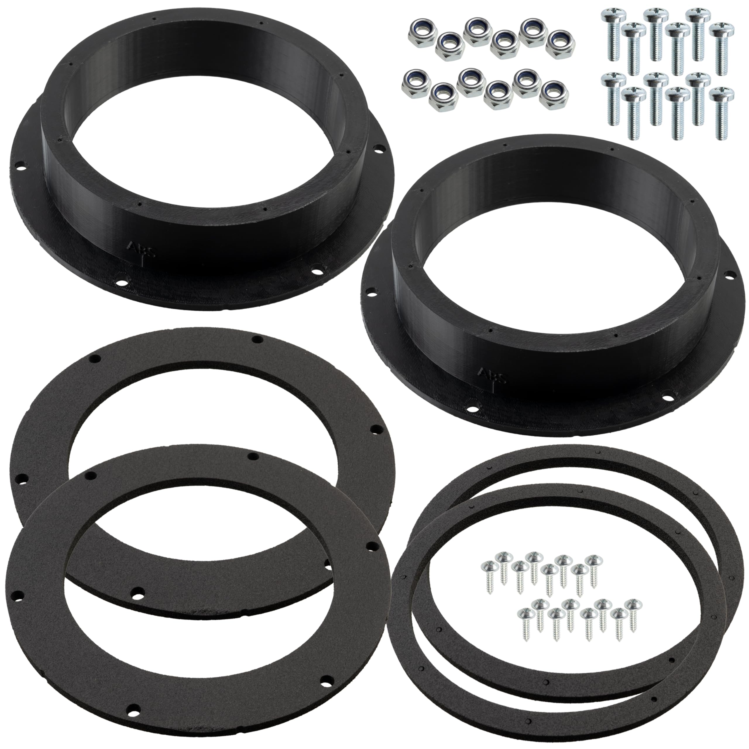 Aerzetix - Kit di 2 adattatori per altoparlanti Ø165 mm | compatibile con Skoda Octavia Mk1, Vw Golf V VI Passat B5 B8 Polo Mk V Caddy Touran (1T) Transporter T5 (anteriore) e Tiguan (5N) posteriore