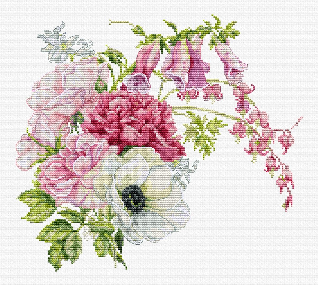 Lucas White Luca-S Cross Stitch Kit Spring Bouquet, B7018