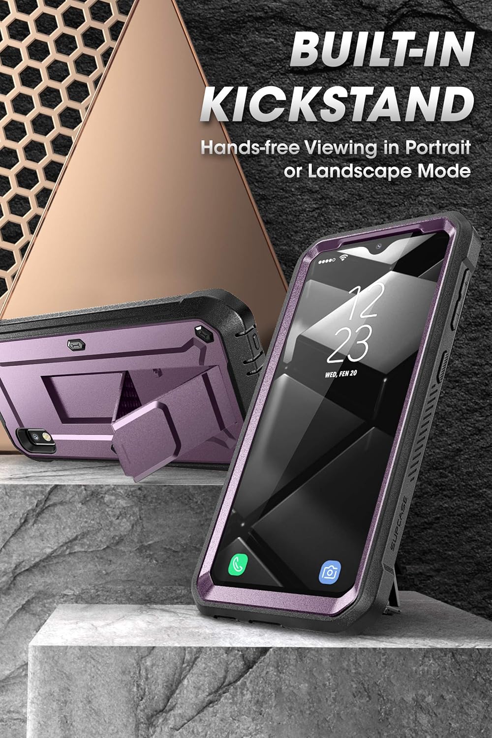 SUPCASE Unicorn Beetle Pro Series Designed for Samsung Galaxy A10e Case(2019 Release), Full-Body Rugged Holster & Kickstand Case with Built-in Screen Protector (Viote)