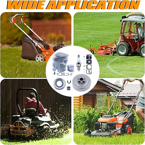 Miniatura 6 de Kit de rodamientos de reparación de carburador para piñón de pistón de cilindro de diámetro grande de 1.575 in para Stihl MS211 MS181 MS171 MS171C