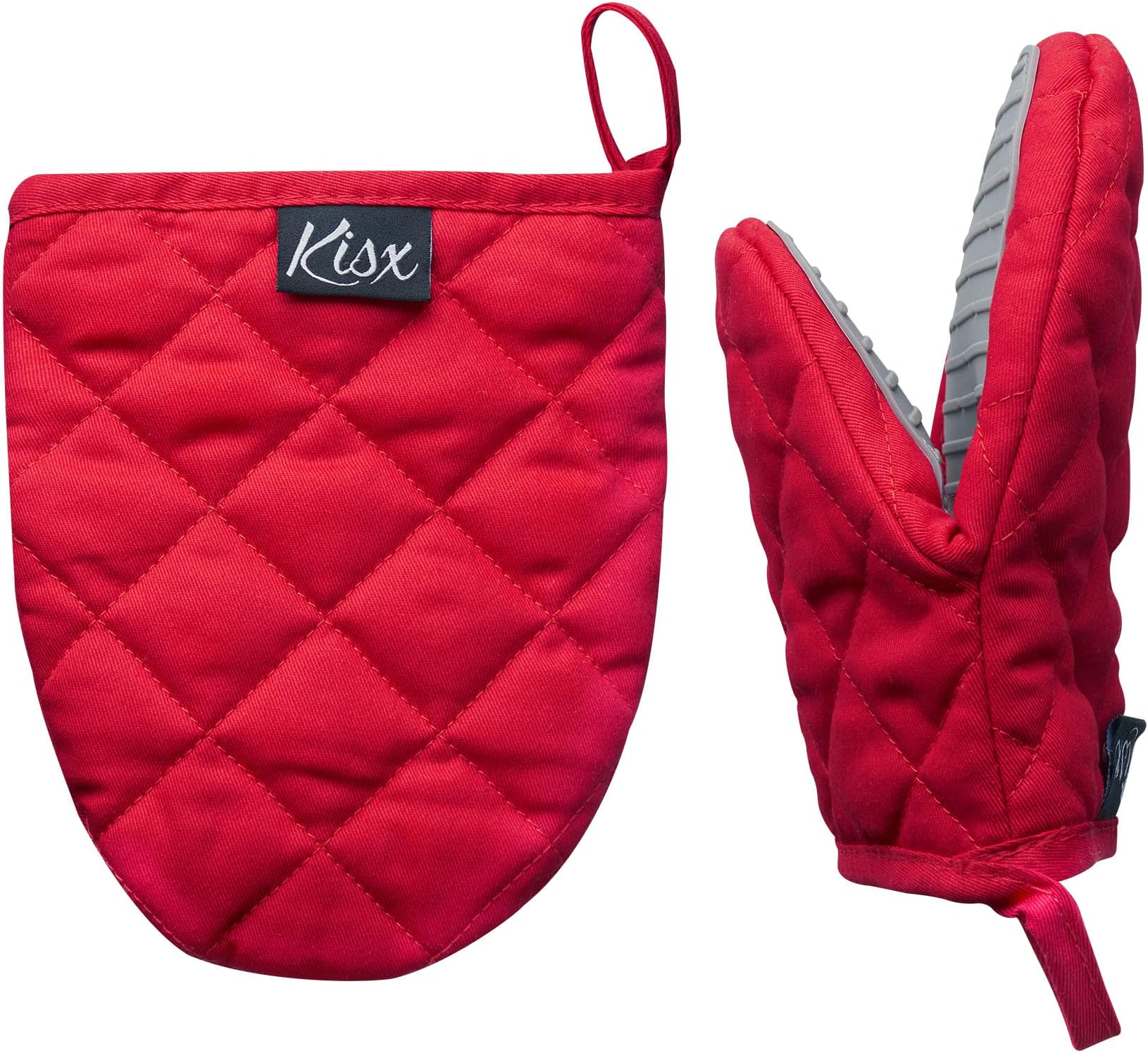 Oven Mitts Heat Resistant – (Red Color) Mini Oven Mitts, Silicone Gloves Heat Resistant, Kitchen Gloves for Cooking, Silicone Oven Mitts & Pot Holders Sets, Kitchen Pot Holders & Oven Mitts Sets