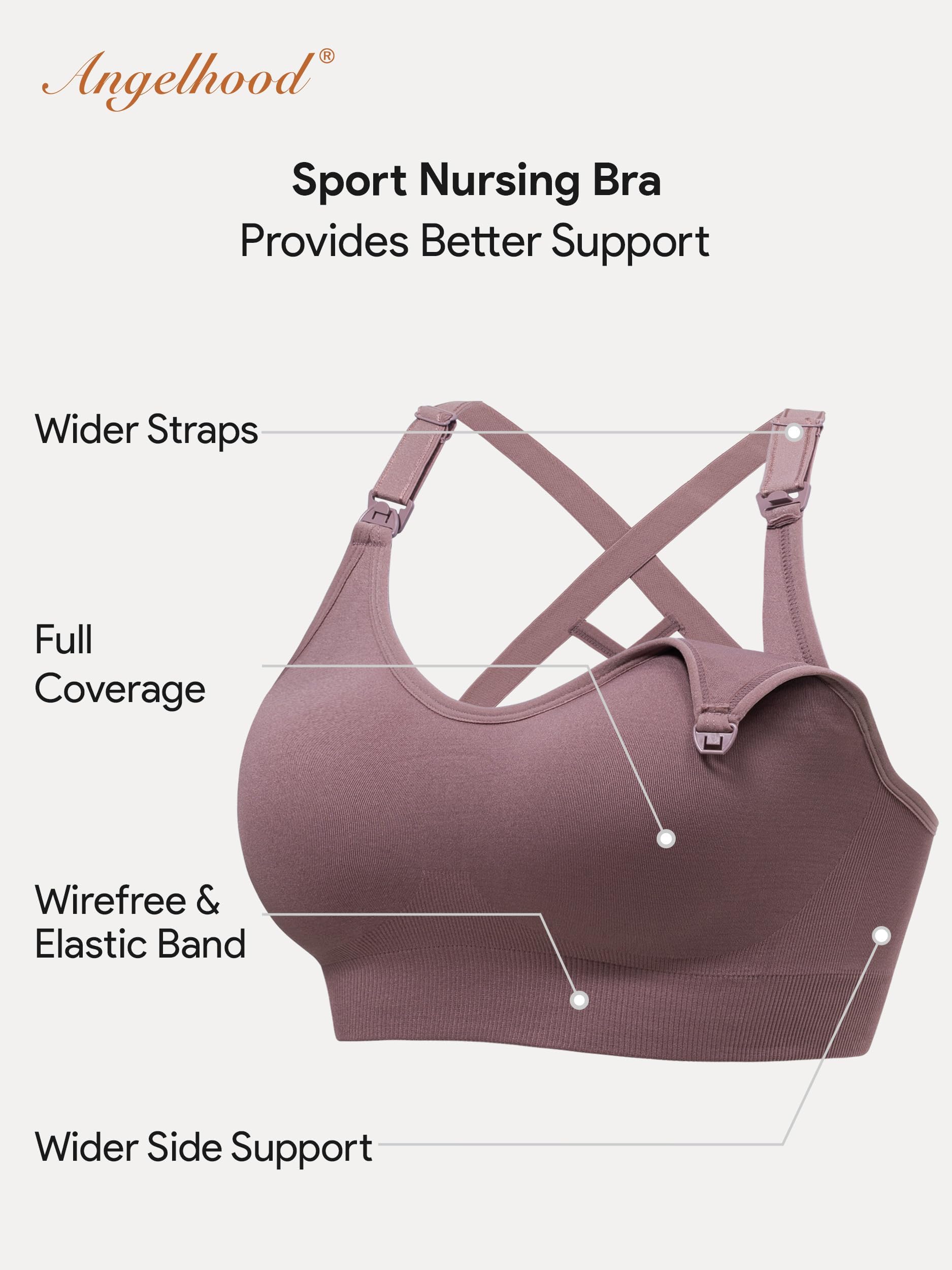 HBselect Sport Schwangerschafts Still BH Nahtloser Still BH Schwangerschafts- und Still-Bustier Nursing Bra Stillen und Schlaf Ohne Bügel für Damen