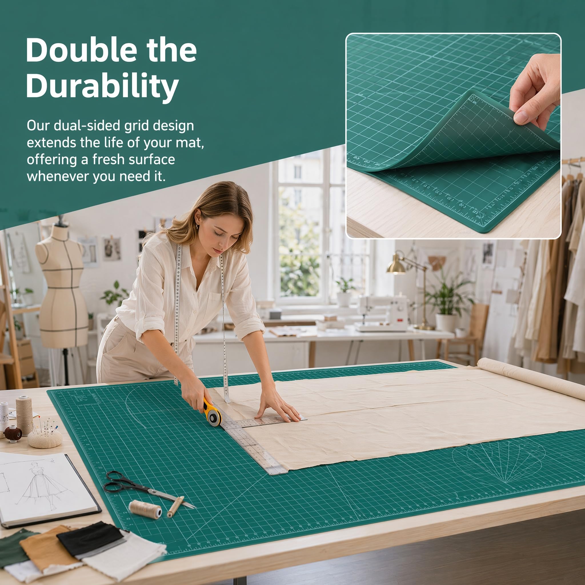 Tappetino da taglio A0 90x120 cm 3 mm PVC autolivellante resistente al taglio