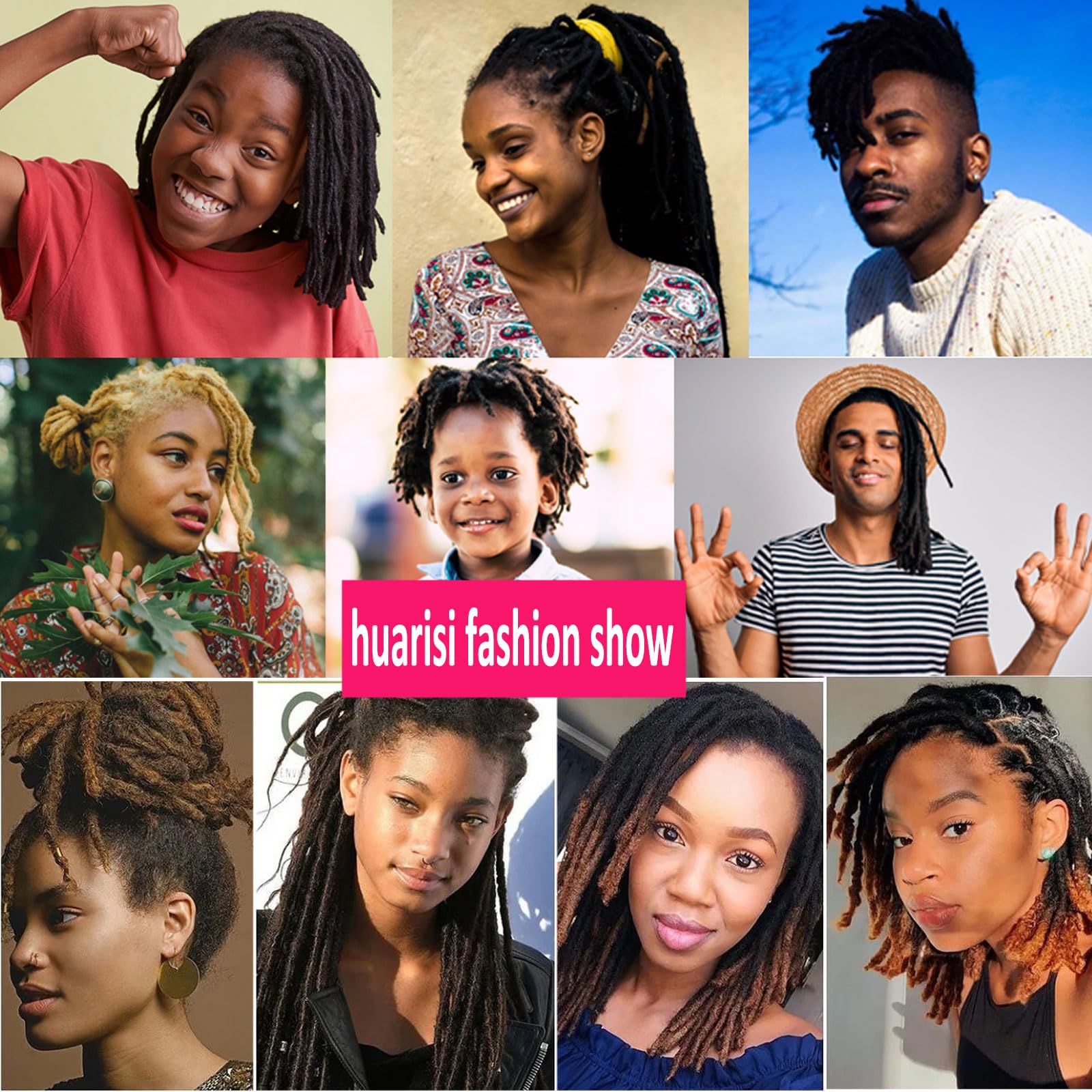 Huarisi 0.6cm Thickness 12 Inch 60 Strands Real Human Hair Dreadlock Extensions for Man/Women Full Head Handmade Permanent Loc Extensions Can Be Dyed Bleached Curled and Twisted in Natural Black Color - Image 3