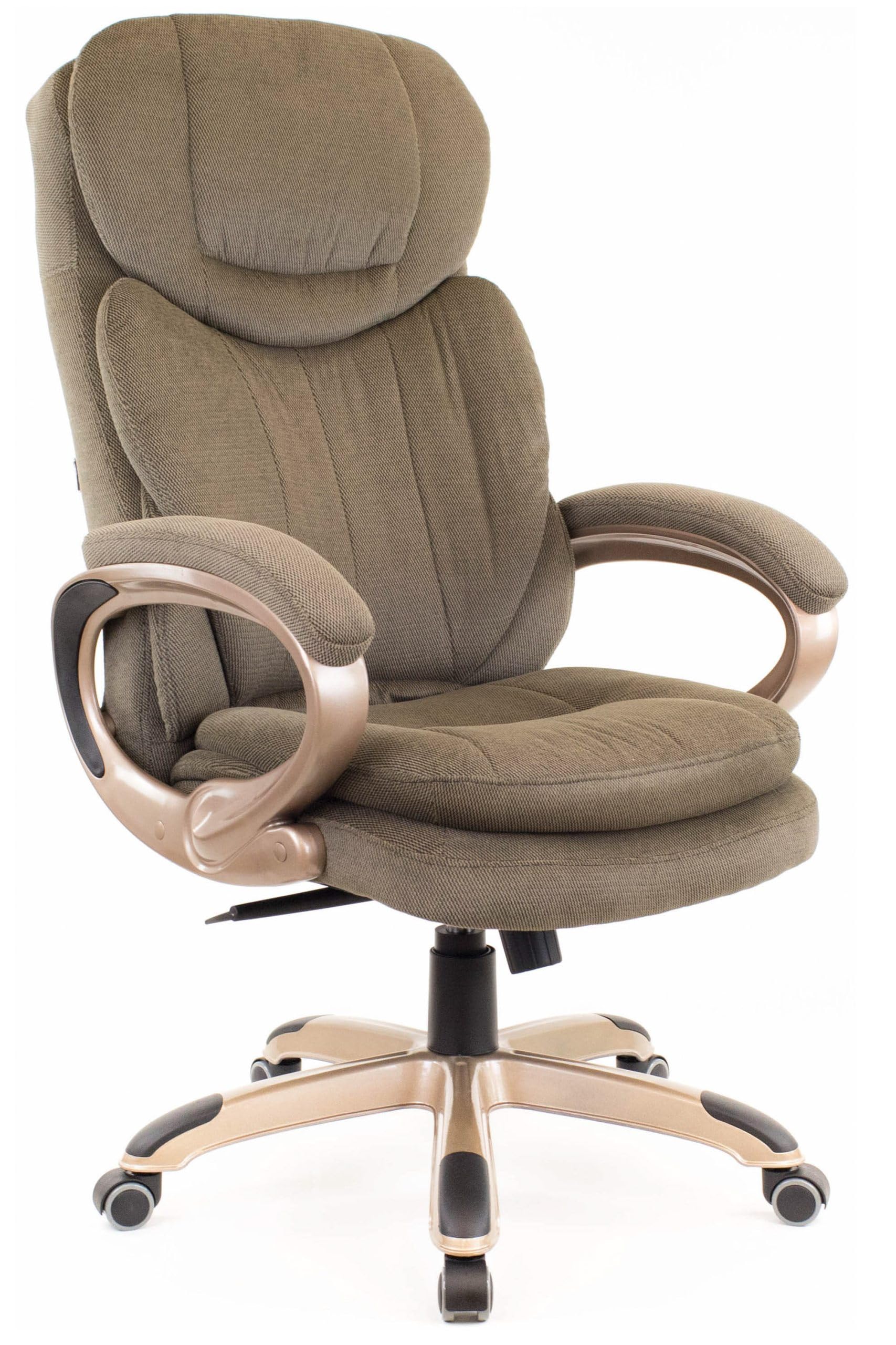 Boss T Fabric Gold Executive Office Chair with Adjustable Padded Arms High Back Simple Tilting Mechanism Plastic Base 120kg Capacity