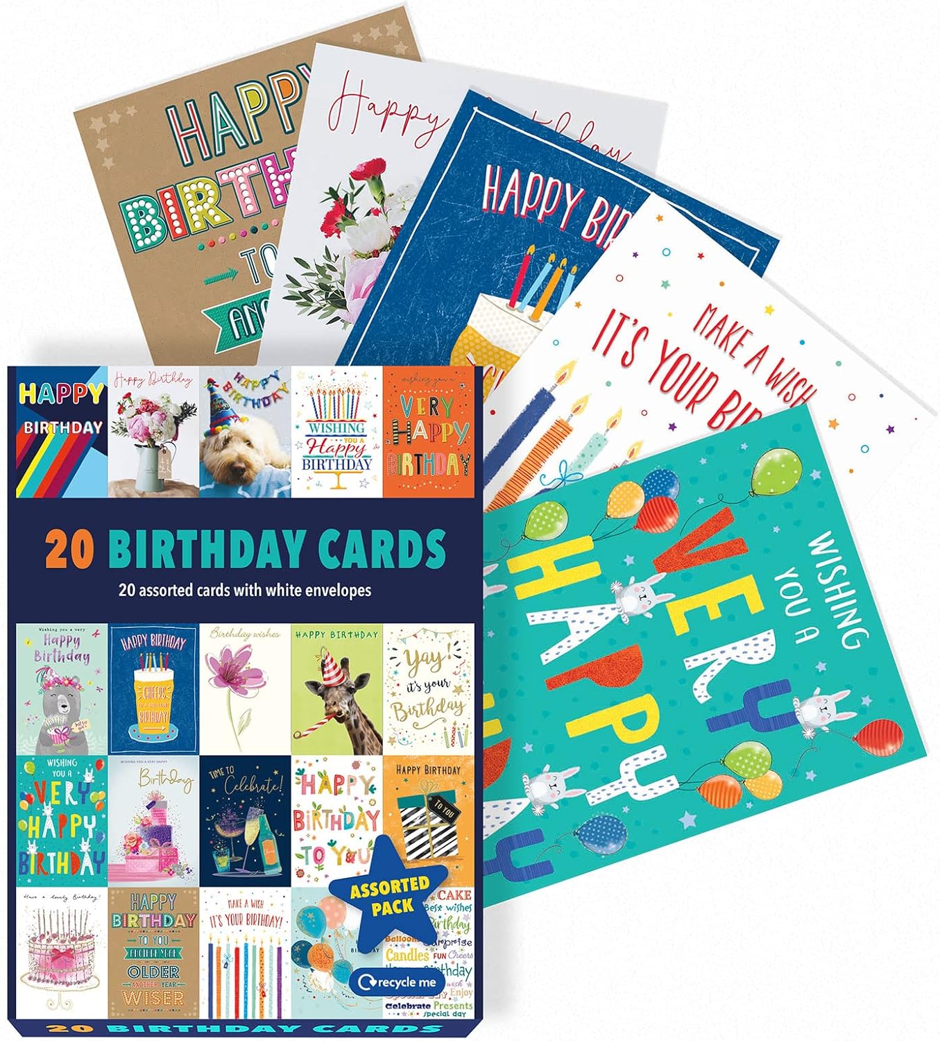Piccadilly Greetings Box of assorted Birthday Cards Multipack