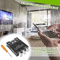 Vista 4 de Placa de amplificador Bluetooth de 100W+100W con control de agudos y bajos Chips TPA3116D2 DC 9-24V Entradas BT y AUX 2.0 Canales Placa